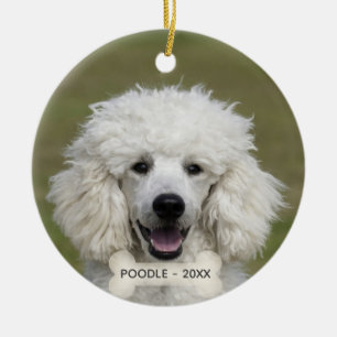 Einfaches benutzerdefiniertes Poodle-Foto Keramik Ornament