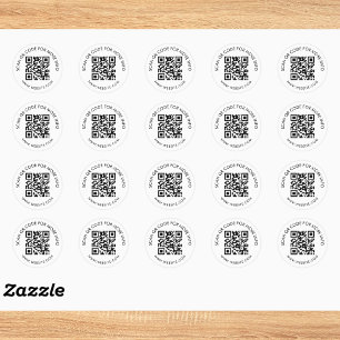 Einfaches benutzerdefiniertes QR-Code-Marketing Runder Aufkleber
