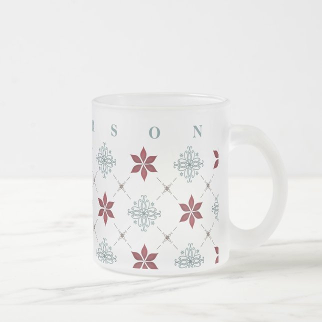 Einfaches benutzerdefiniertes Red Blue Star Blüh M Mattglastasse (Rechts)