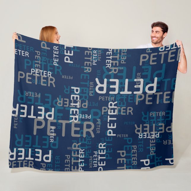 Einfaches benutzerdefiniertes Repetiermuster Blau Fleecedecke (Beispiel)