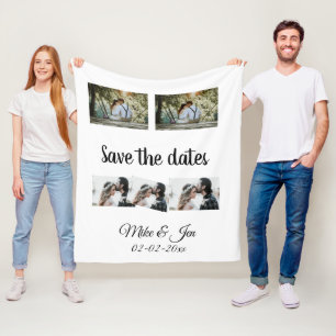 einfaches, benutzerdefiniertes Save the Date Foto- Fleecedecke