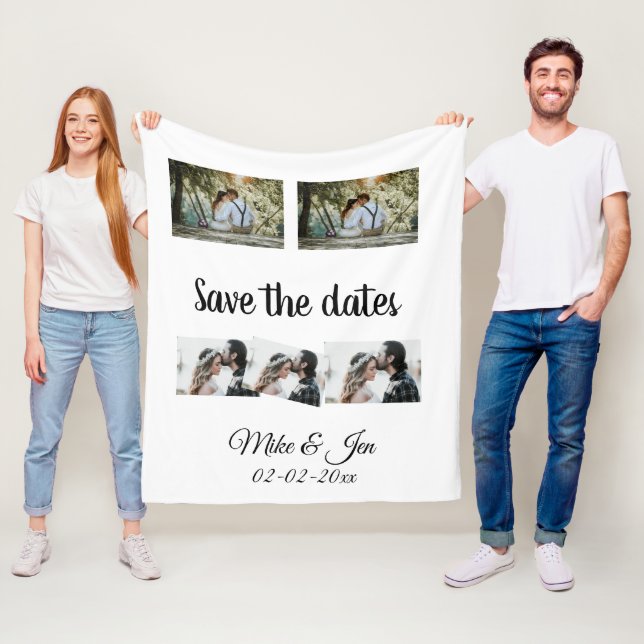 einfaches, benutzerdefiniertes Save the Date Foto- Fleecedecke (Beispiel)