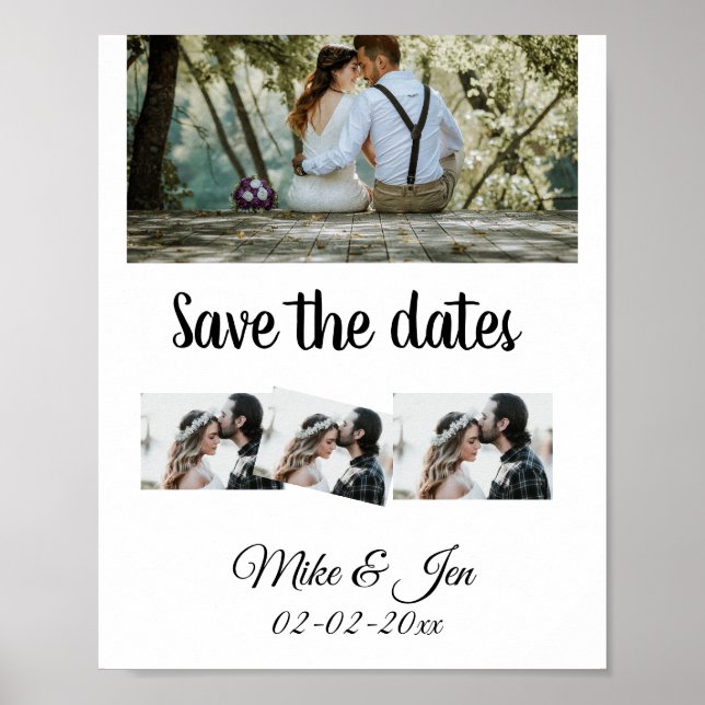 einfaches, benutzerdefiniertes Save the Date Foto- Poster (Vorne)