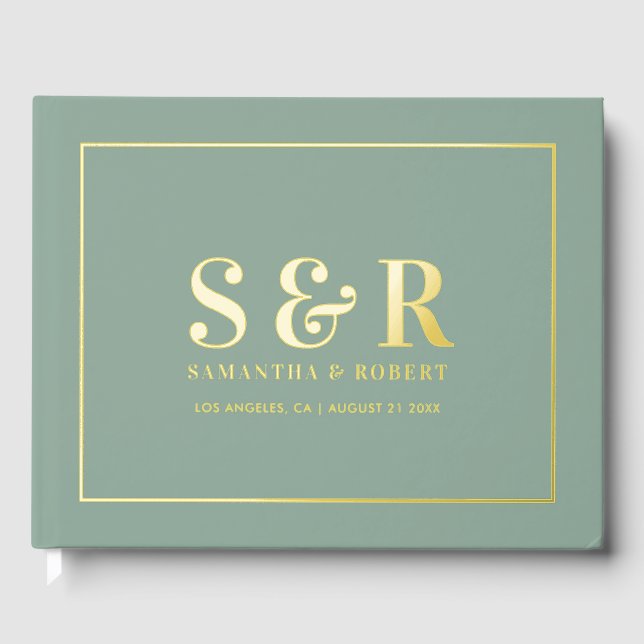 Einfaches benutzerdefiniertes Typografie-Design au Gästebuch (Vorderseite)