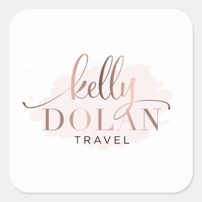 Einfaches, benutzerdefiniertes Unternehmen mit eig Quadratischer Aufkleber (Vorderseite)