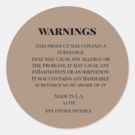 einfaches, benutzerdefiniertes Warn-/Warnsystem fü Runder Aufkleber