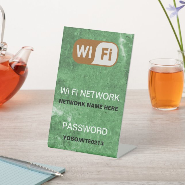 Einfaches benutzerdefiniertes WLAN-Netzwerkkennwor Sockelschild (In SItu)