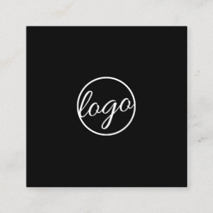 Einfaches, benutzerfreundliches Schwarz-Logo Quadratische Visitenkarte