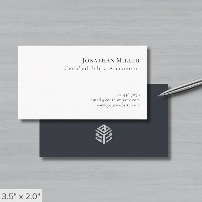Einfaches Beruflich-Modern-Logo Visitenkarte (Von Creator hochgeladen)