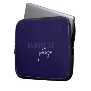 Einfaches Berufliches Blau Minimalistisch Laptopschutzhülle