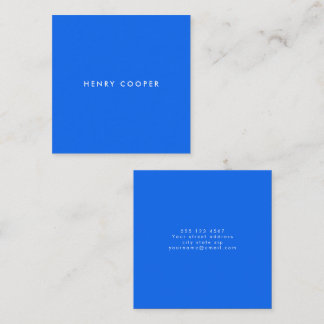 Einfaches Berufliches Cobalt Blue Quadratische Visitenkarte