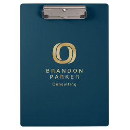 Einfaches Berufliches Gold-Business-Logo für Navy Klemmbrett