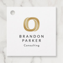 Einfaches Berufliches Gold-Logo auf Schwarz Geschenkanhänger