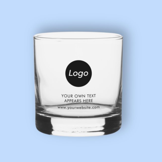 Einfaches Berufliches Logo Whiskyglas (Business Logo Whiskey Glass. Add your own corporate branding, website address and choice of text.)