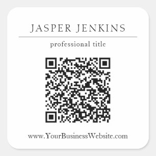 Einfaches Berufliches QR-Code-Geschäft Quadratischer Aufkleber