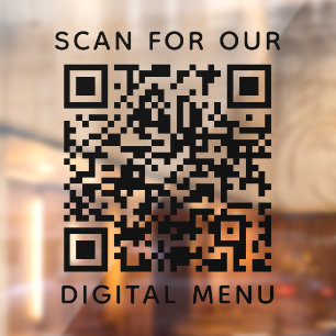 Einfaches Berufliches QR-Codemenü Fensteraufkleber