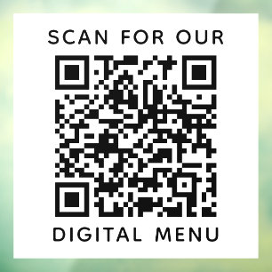 Einfaches Berufliches QR-Codemenü Fensteraufkleber