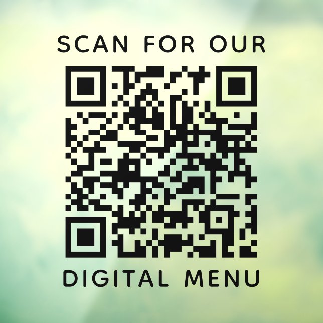 Einfaches Berufliches QR-Codemenü Fensteraufkleber (Blatt 3)
