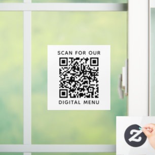 Einfaches Berufliches QR-Codemenü Fensteraufkleber