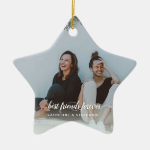 Einfaches Beste-Freunde-Für-Immer Foto Keramik Ornament