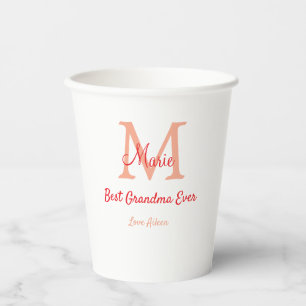 einfaches, bestes Oma-Monogramm Pappbecher