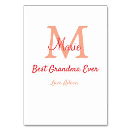 einfaches, bestes Oma-Monogramm Tischnummer