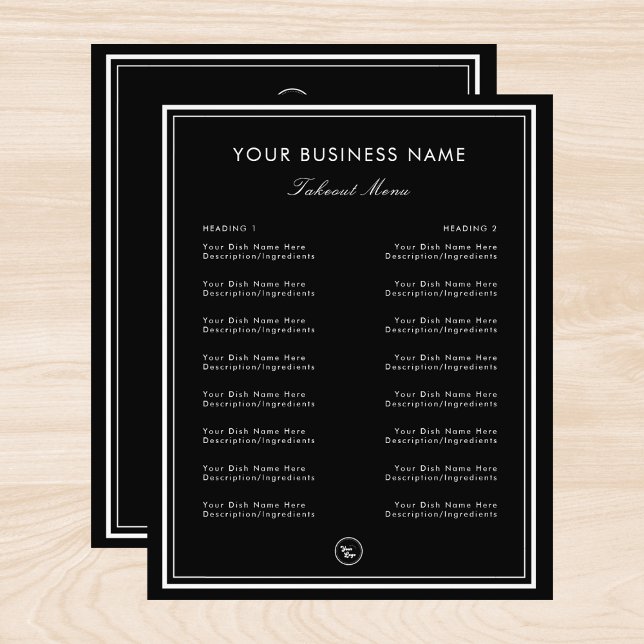 Einfaches Black Frame Border Restaurant Café Ausfa Flyer (Von Creator hochgeladen)