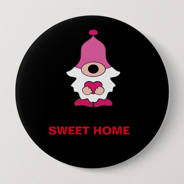 EINFACHES BLACK GENOMM SWEET ZUHAUSE MAGNET BUTTON (Vorderseite)