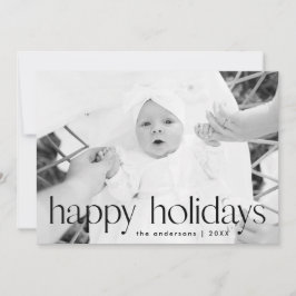 Einfaches Black Happy Holidays Foto Feiertagskarte