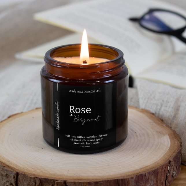 Einfaches Black Instant Download-Kerzenlabel Einladung (Von Creator hochgeladen)