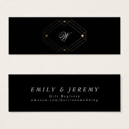 einfaches Black Modern Geometric Gold-Geschenkregi