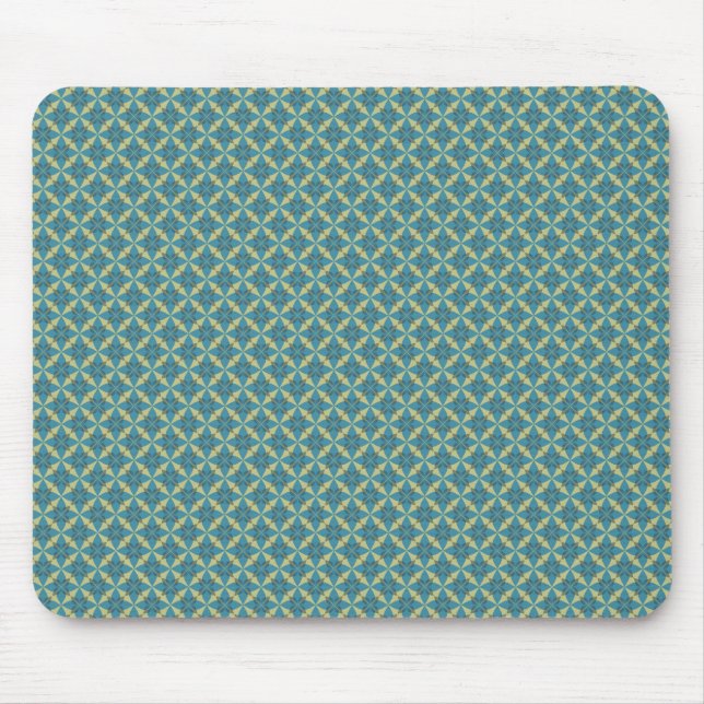 Einfaches Blätter-Muster in Blau Mousepad (Vorne)