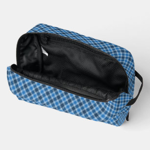 Einfaches Blau/Babyblau Gingham diagonales Karo Waschbeutel
