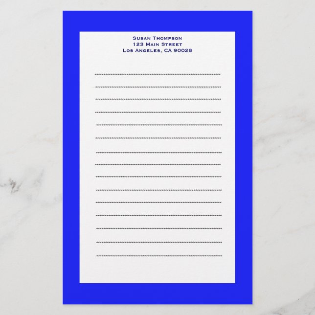 einfaches Blau Briefpapier (Vorderseite)