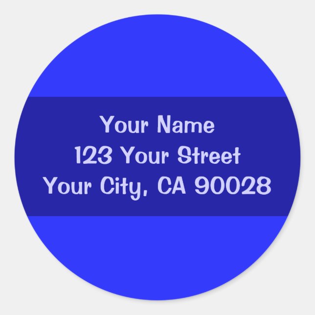 einfaches Blau Runder Aufkleber (Vorderseite)