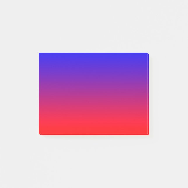 Einfaches Blau zum Rot Post-it Klebezettel (Vorderseite)