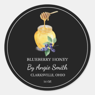 Einfaches Blaubeer-Infusionshonig-Label Runder Aufkleber
