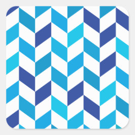 Einfaches Blaue Ringbein-Muster Quadratischer Aufkleber