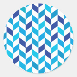 Einfaches Blaue Ringbein-Muster Runder Aufkleber