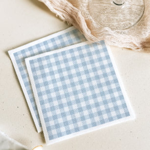 Einfaches blaues Gingham-Papier Serviette