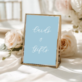 Einfaches blaues Karten- und Geschenktisch-Schild Sockelschild