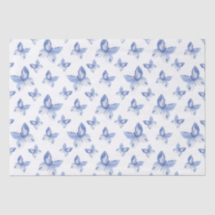 Einfaches blaues Schmetterlingsmuster Seidenpapier