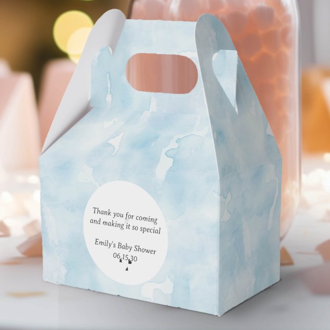 Einfaches Blaues, zartes Watercolor Textur Muster Geschenkschachtel (Blue watercolor Texture party favor box.)