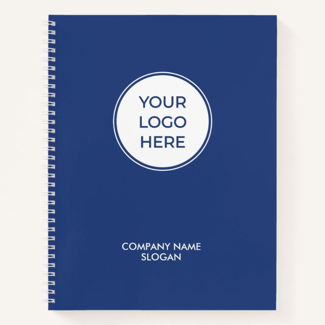 Einfaches Blue-Business-Logo Notizbuch (Vorderseite)