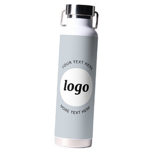 Einfaches Blue Logo und Text Business Powder Trinkflasche