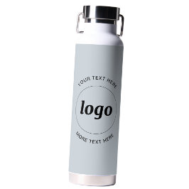 Einfaches Blue Logo und Text Business Powder Trinkflasche
