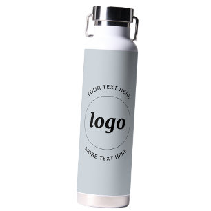 Einfaches Blue Logo und Text Business Powder Trinkflasche
