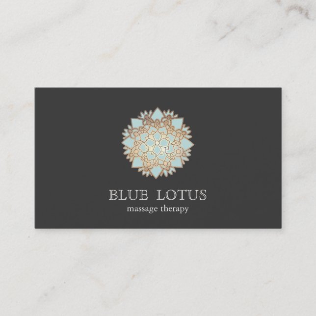 Einfaches Blue Lotus-Logo Visitenkarte (Vorderseite)