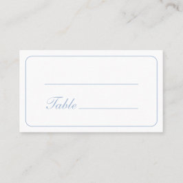 Einfaches Blumenkreuz auf hellblauer Taufe Platzkarte