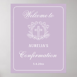 Einfaches Blumenkreuz auf Lilac-Bestätigung Willko Poster
